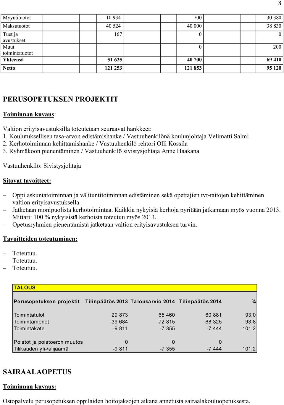 Kerhotoiminnan kehittämishanke / Vastuuhenkilö rehtori Olli Kossila 3.