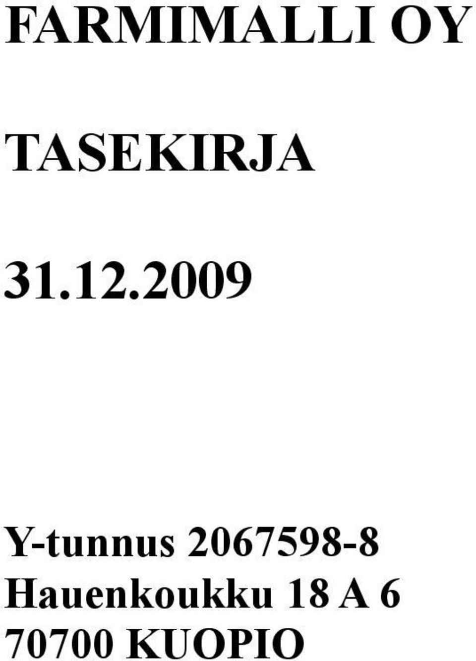 2009 Y-tunnus