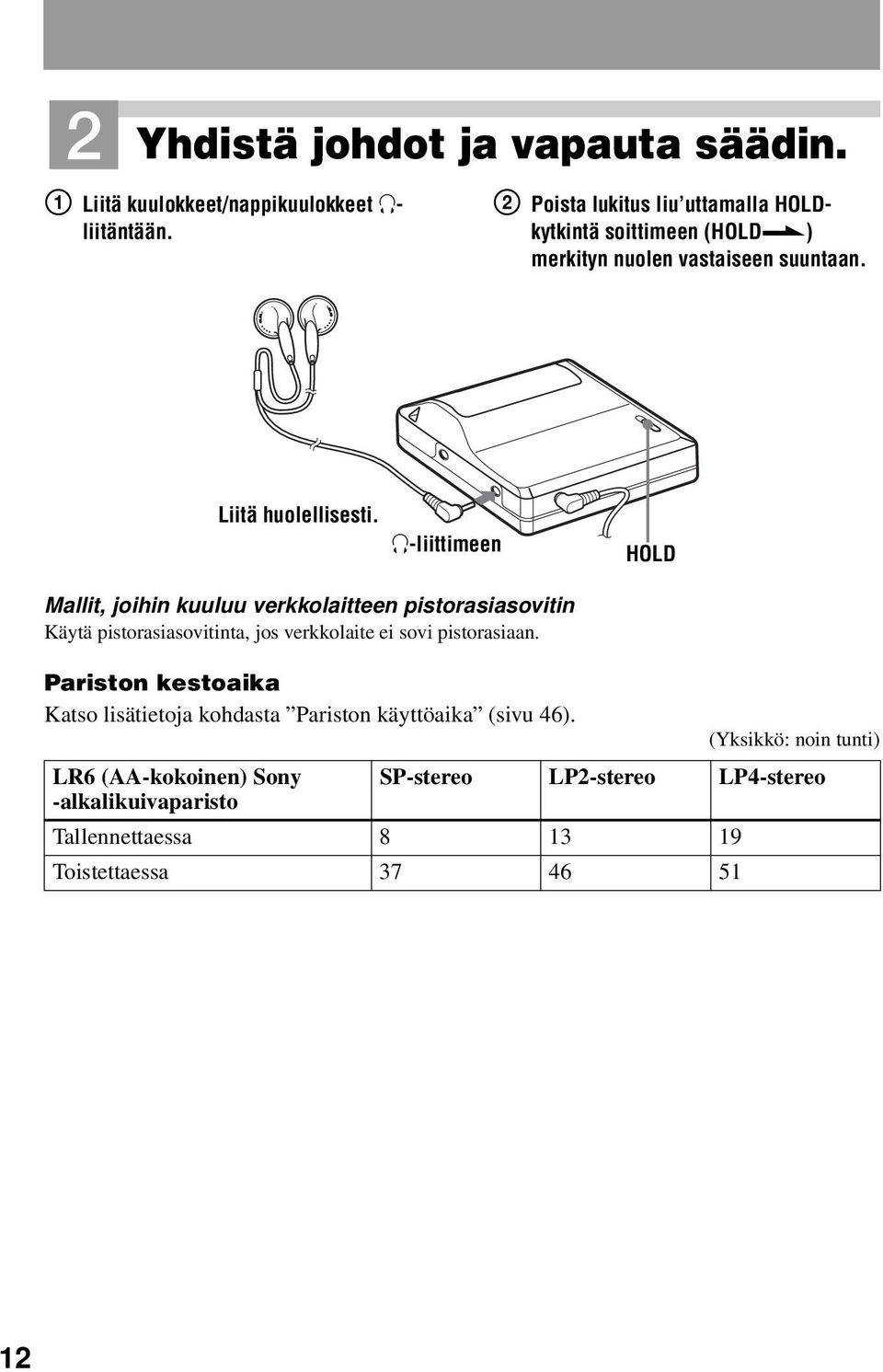 i-liittimeen HOLD Mallit, joihin kuuluu verkkolaitteen pistorasiasovitin Käytä pistorasiasovitinta, jos verkkolaite ei sovi pistorasiaan.