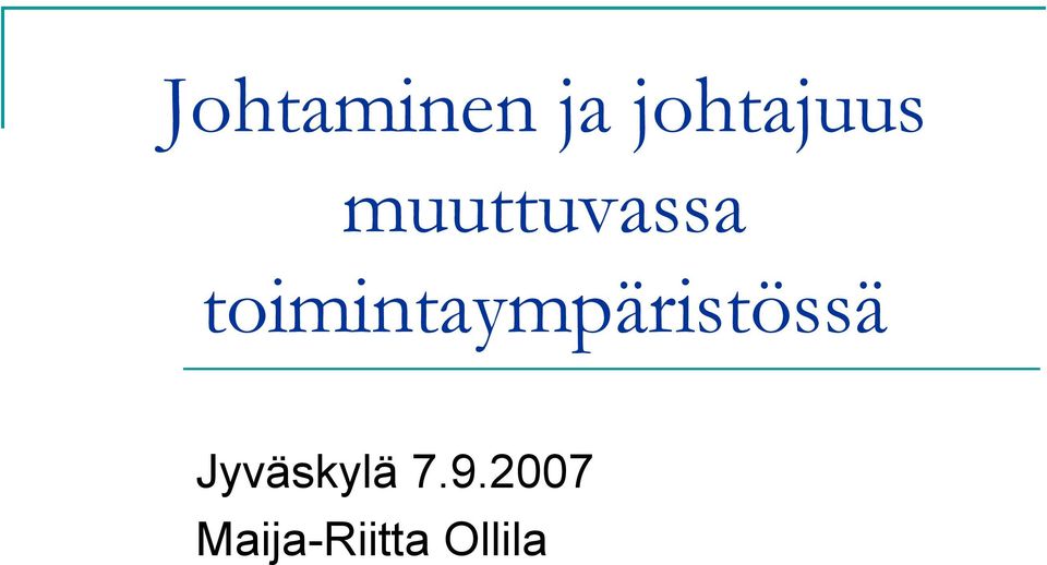 toimintaympäristössä