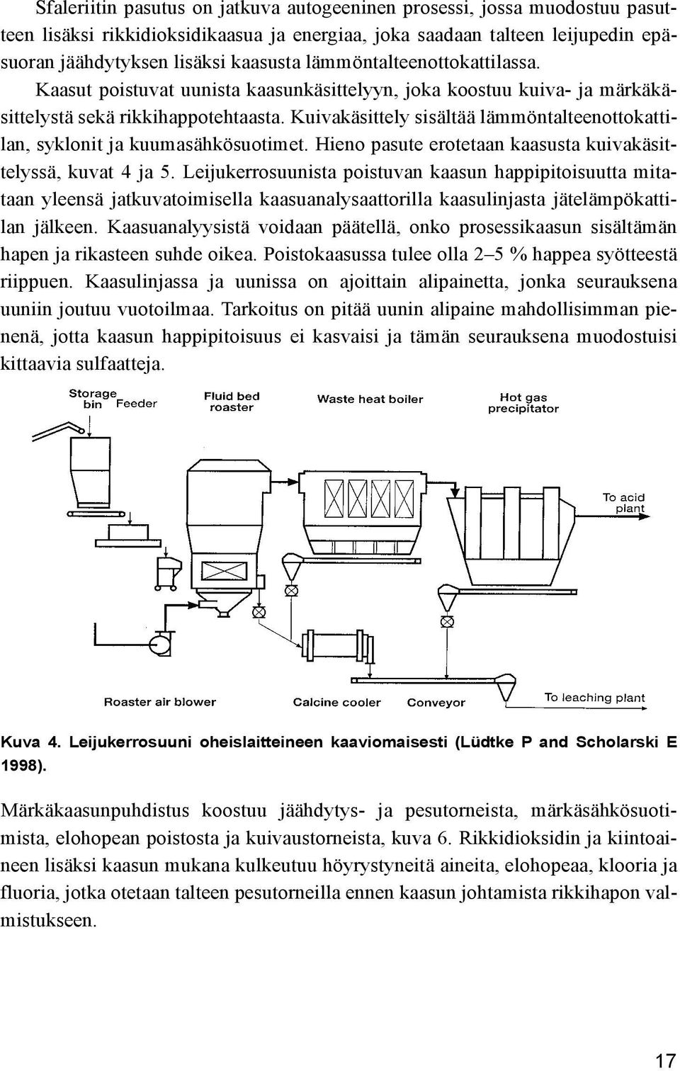 Kuivakäsittely sisältää lämmöntalteenottokattilan, syklonit ja kuumasähkösuotimet. Hieno pasute erotetaan kaasusta kuivakäsittelyssä, kuvat 4 ja 5.