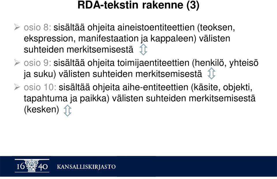 toimijaentiteettien (henkilö, yhteisö ja suku) välisten suhteiden merkitsemisestä osio 10: