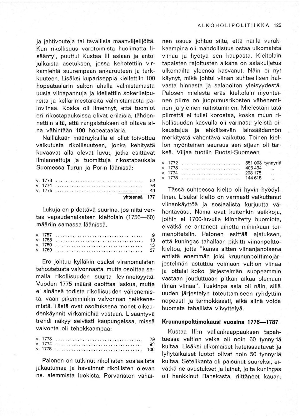Lisäksi kupariseppiä kiellettiin 00 hopeataalarin sakon uhalla valmistamasta uusia viinapannuja ja kiellettiin sokerileipureita ja kellarimestareita valmistamasta paloviina,a.
