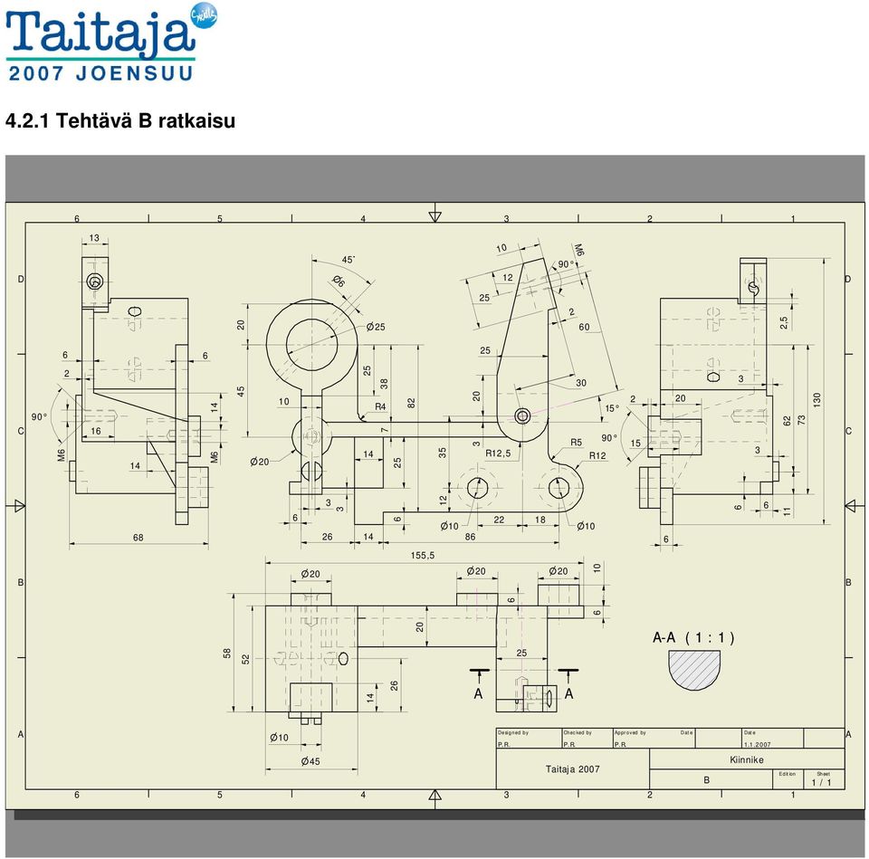 155,5 12 n10 86 22 n20 n20 6 18 n10 6 10 6 6 6 11 B 58 52 20 25 A-A ( 1 : 1 ) 14 26 A A A n10 Date Designed by