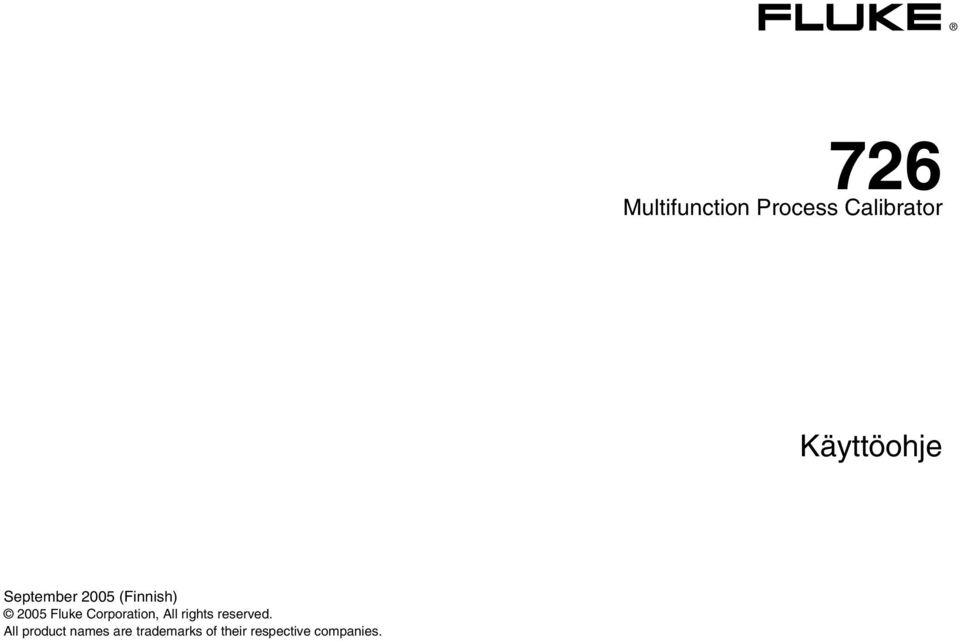 Fluke Corporation, All rights reserved.