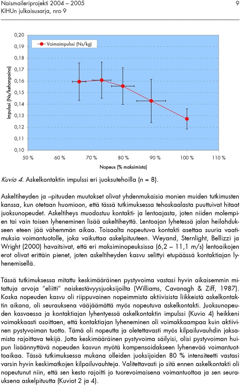 Askeltiheyden ja pituuden muutokset olivat yhdenmukaisia monien muiden tutkimusten kanssa, kun otetaan huomioon, että tässä tutkimuksessa tehoskaalasta puuttuivat hitaat juoksunopeudet.