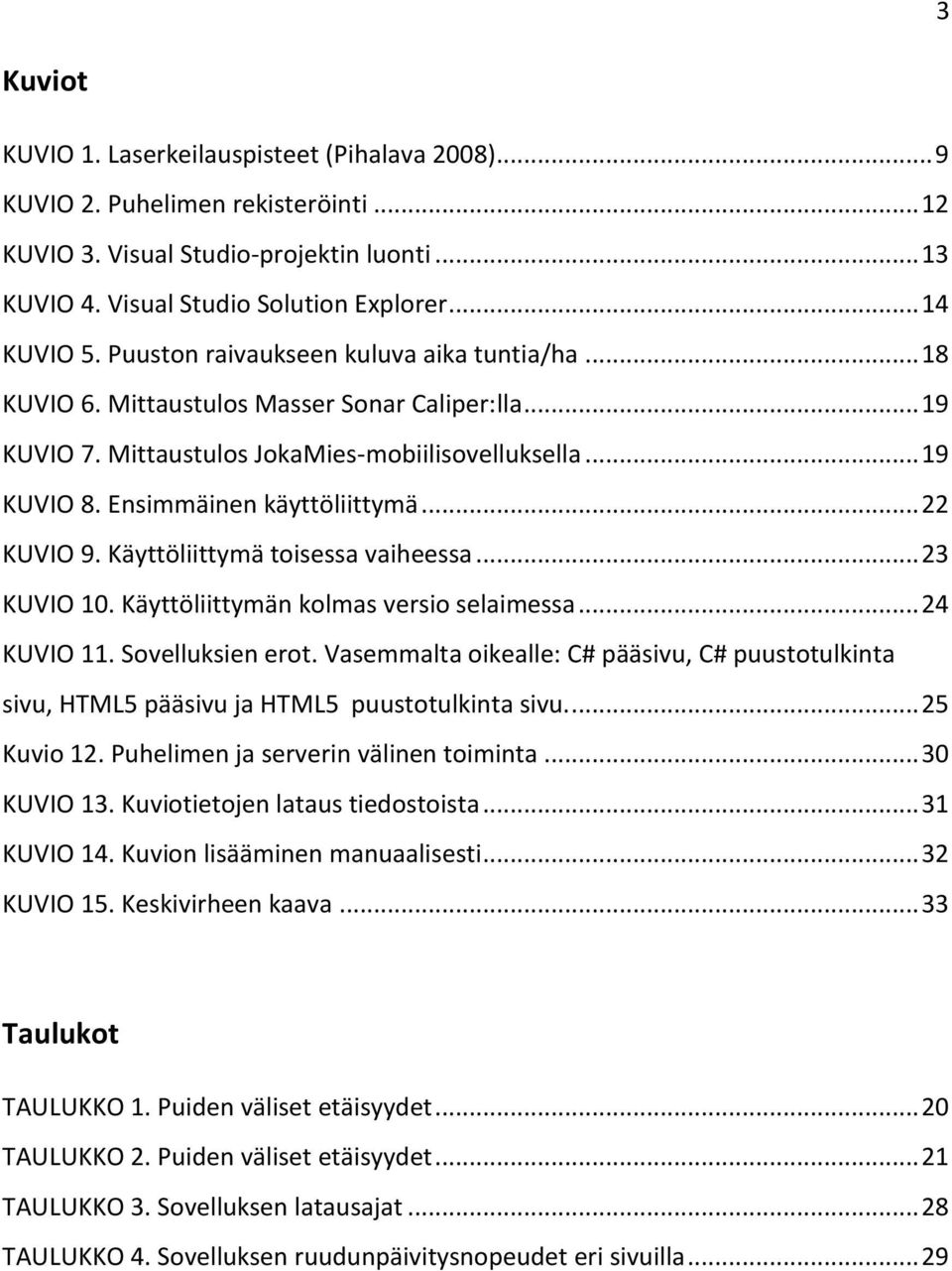 .. 22 KUVIO 9. Käyttöliittymä toisessa vaiheessa... 23 KUVIO 10. Käyttöliittymän kolmas versio selaimessa... 24 KUVIO 11. Sovelluksien erot.