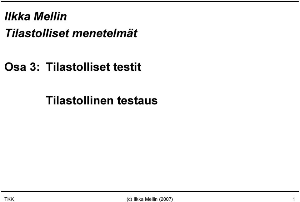 Tilastolliset testit