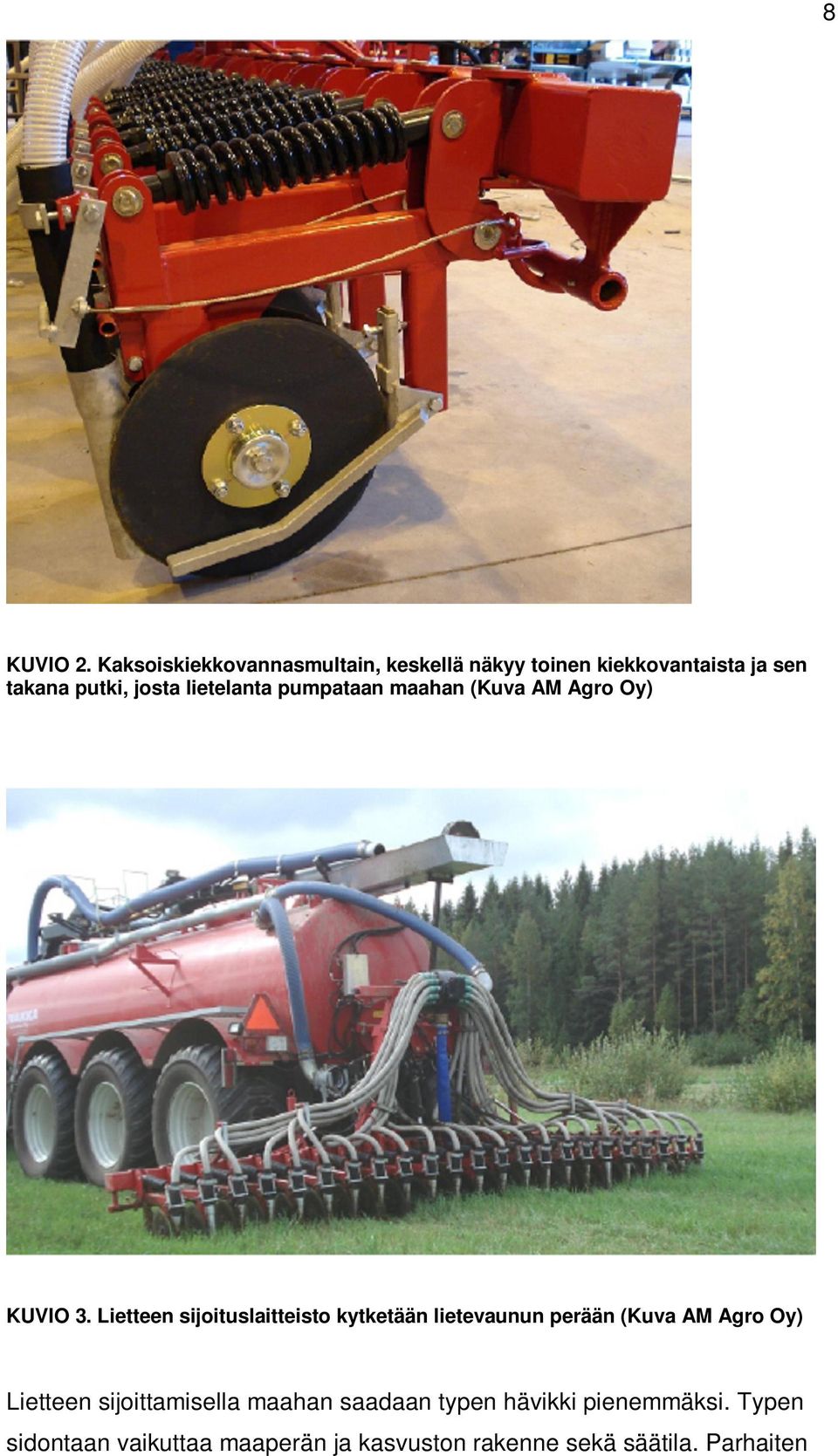 lietelanta pumpataan maahan (Kuva AM Agro Oy) KUVIO 3.