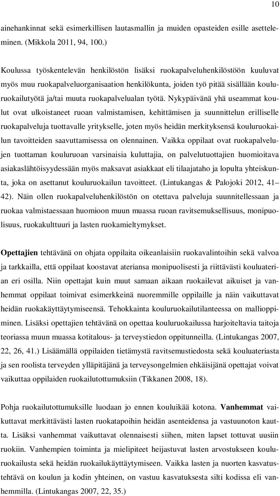 ruokapalvelualan työtä.