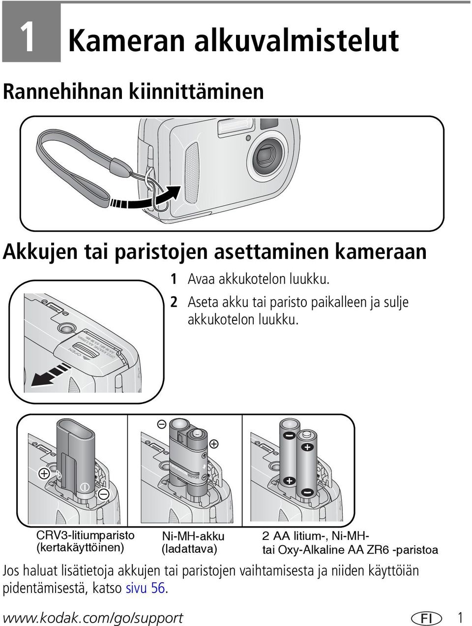 CRV3-litiumparisto (kertakäyttöinen) Ni-MH-akku (ladattava) 2 AA litium-, Ni-MHtai Oxy-Alkaline AA ZR6