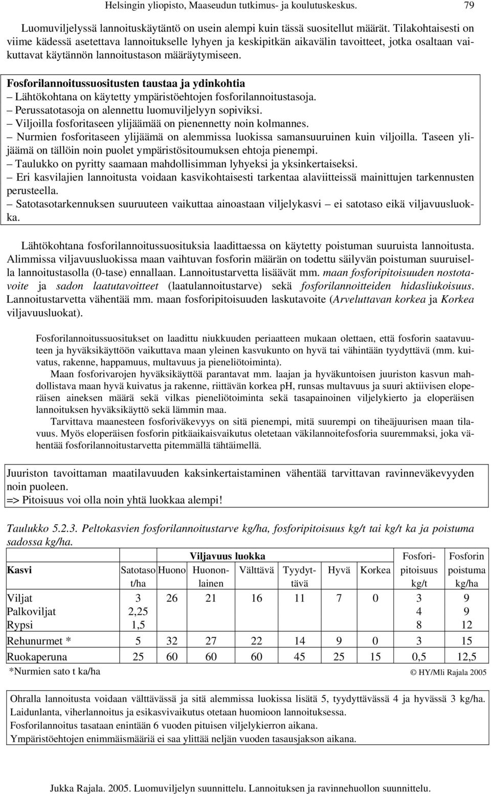 Fosforilannoitussuositusten taustaa ja ydinkohtia Lähtökohtana on käytetty ympäristöehtojen fosforilannoitustasoja. Perussatotasoja on alennettu luomuviljelyyn sopiviksi.