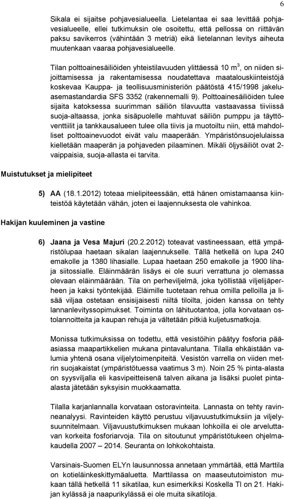 pohjavesialueelle.