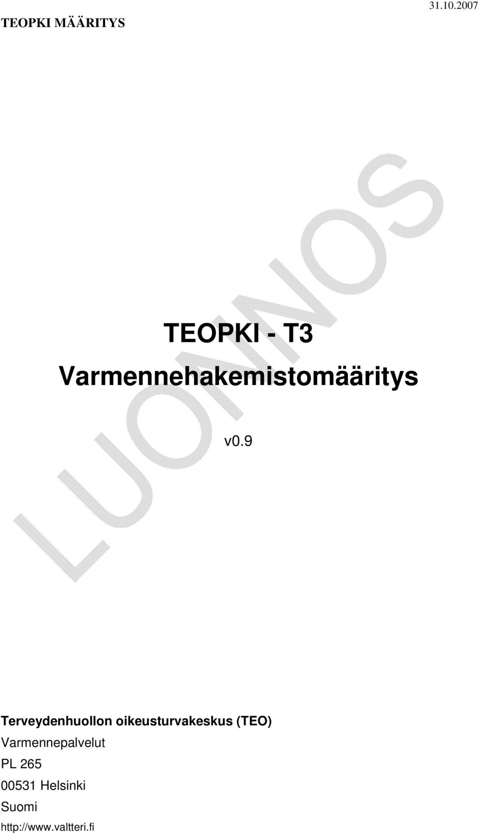 v0.9 Terveydenhuollon oikeusturvakeskus