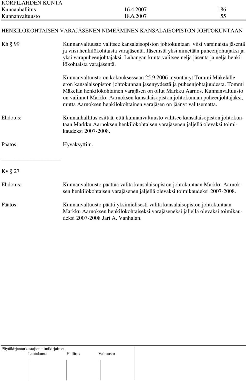 Kunnanvaltuusto 18.6.