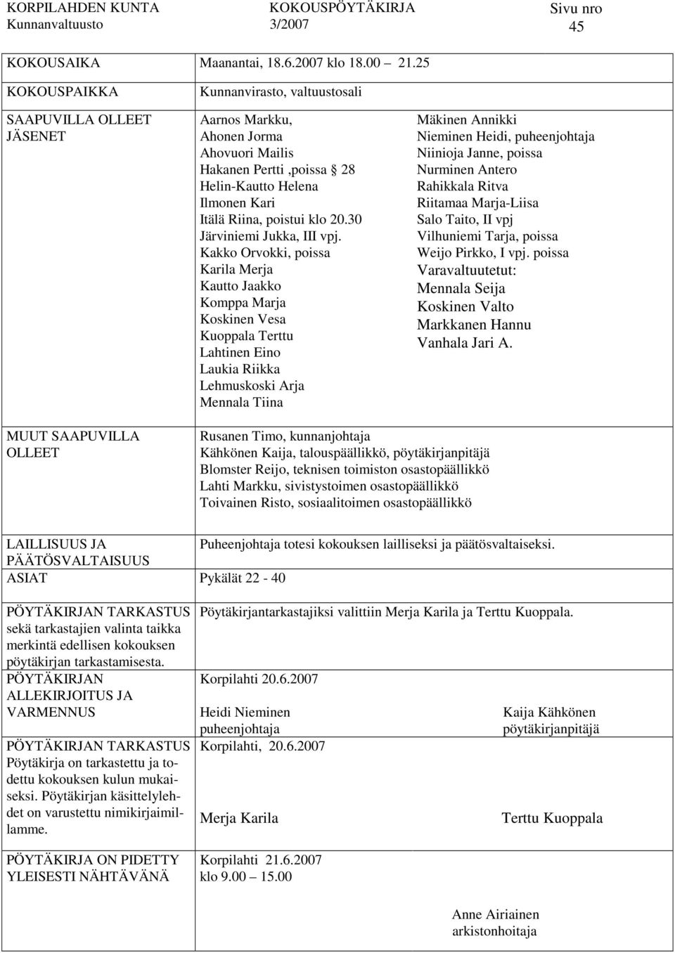 20.30 Järviniemi Jukka, III vpj.