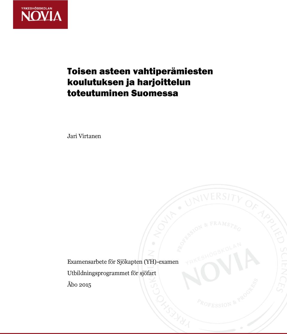 Virtanen Examensarbete för Sjökapten