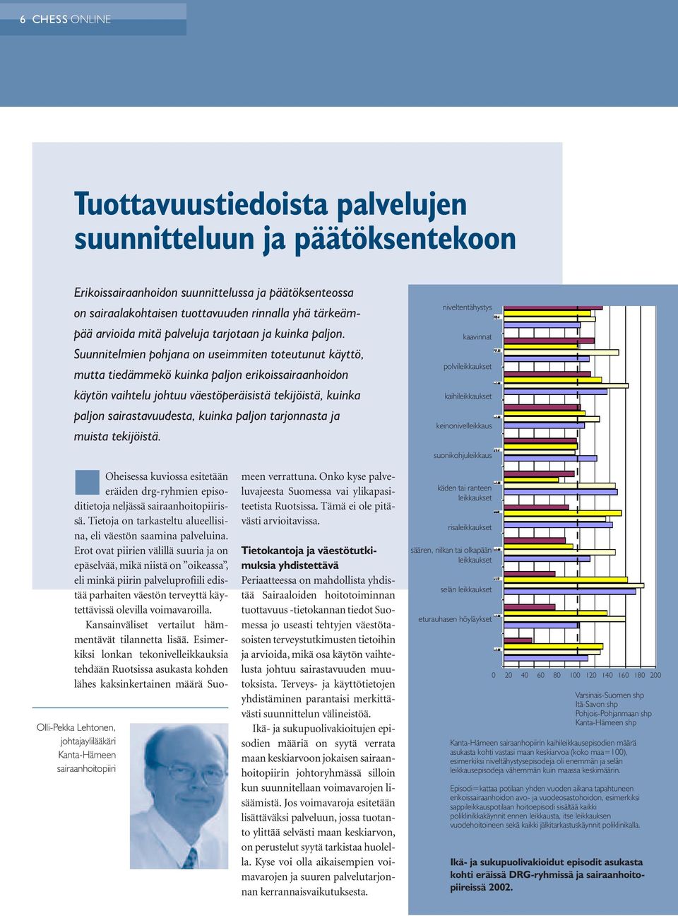 Suunnitelmien pohjana on useimmiten toteutunut käyttö, mutta tiedämmekö kuinka paljon erikoissairaanhoidon käytön vaihtelu johtuu väestöperäisistä tekijöistä, kuinka paljon sairastavuudesta, kuinka