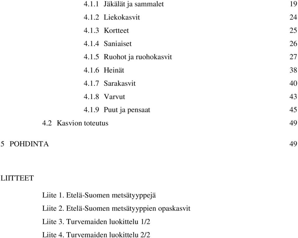 2 Kasvion toteutus 49 5 POHDINTA 49 LIITTEET Liite 1. Etelä-Suomen metsätyyppejä Liite 2.