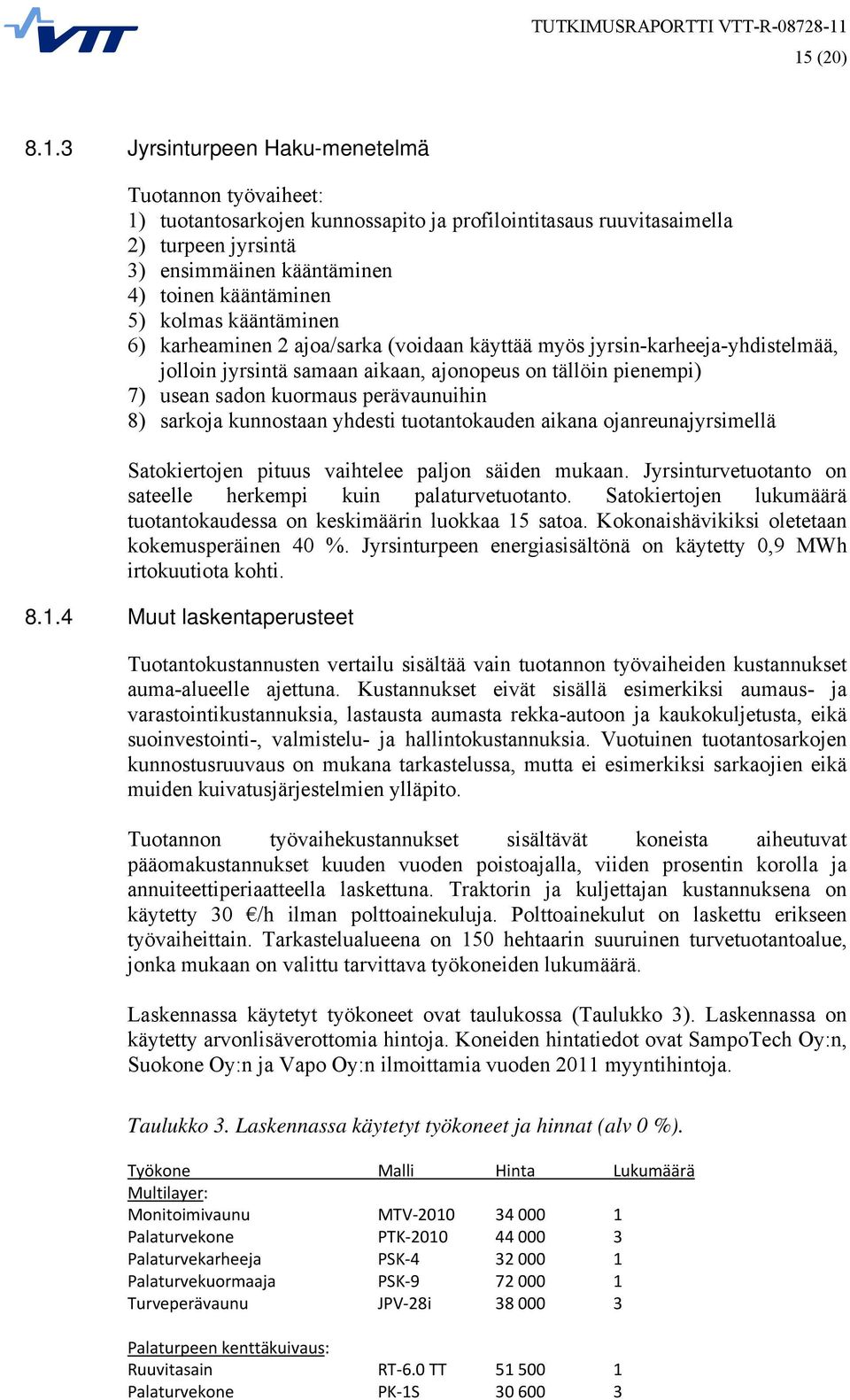 perävaunuihin 8) sarkoja kunnostaan yhdesti tuotantokauden aikana ojanreunajyrsimellä Satokiertojen pituus vaihtelee paljon säiden mukaan.