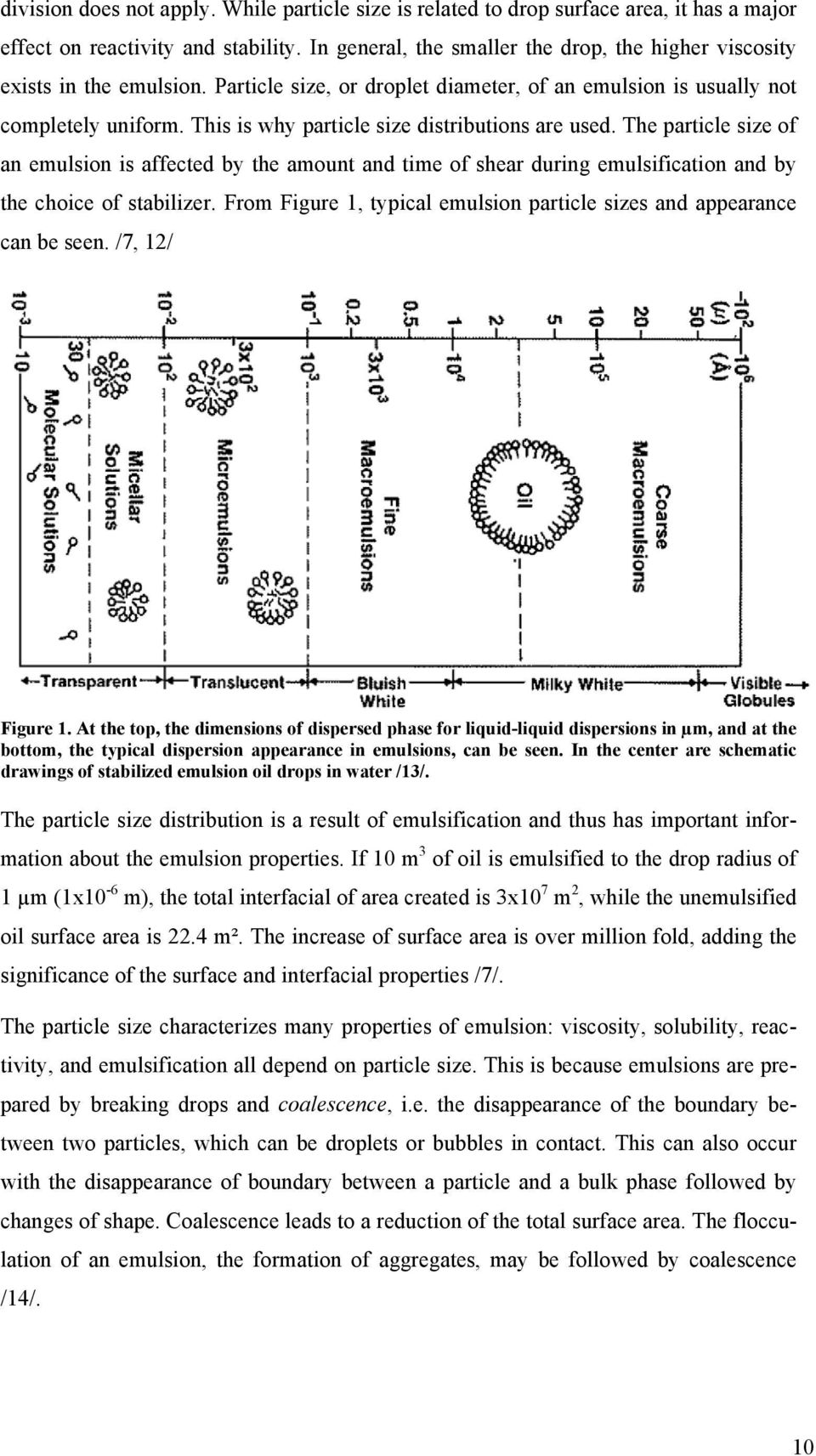 This is why particle size distributions are used. The particle size of an emulsion is affected by the amount and time of shear during emulsification and by the choice of stabilizer.