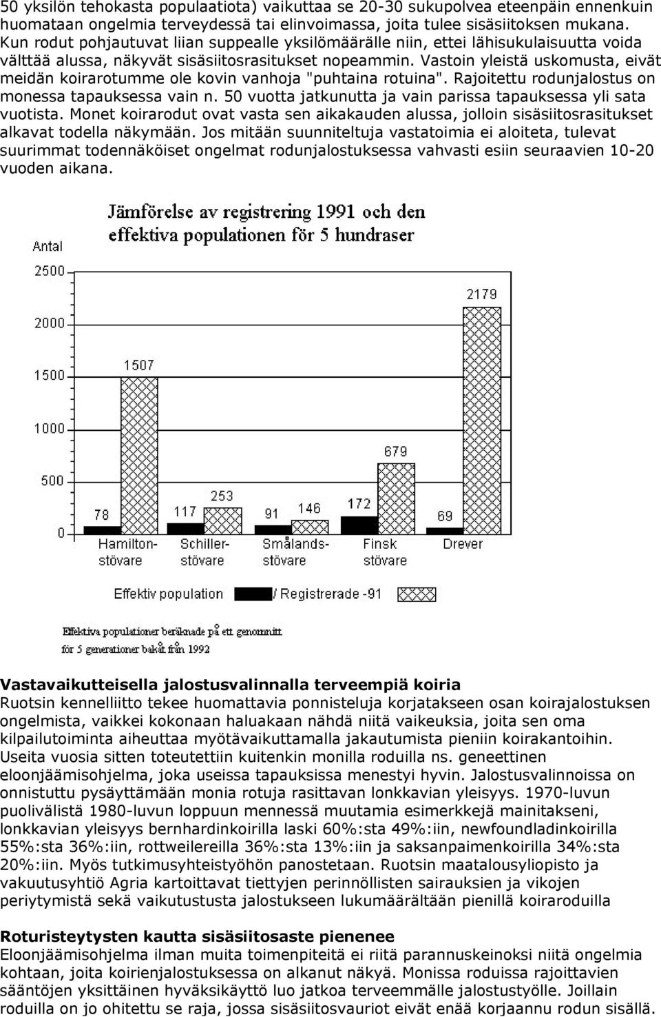 Vastoin yleistä uskomusta, eivät meidän koirarotumme ole kovin vanhoja "puhtaina rotuina". Rajoitettu rodunjalostus on monessa tapauksessa vain n.