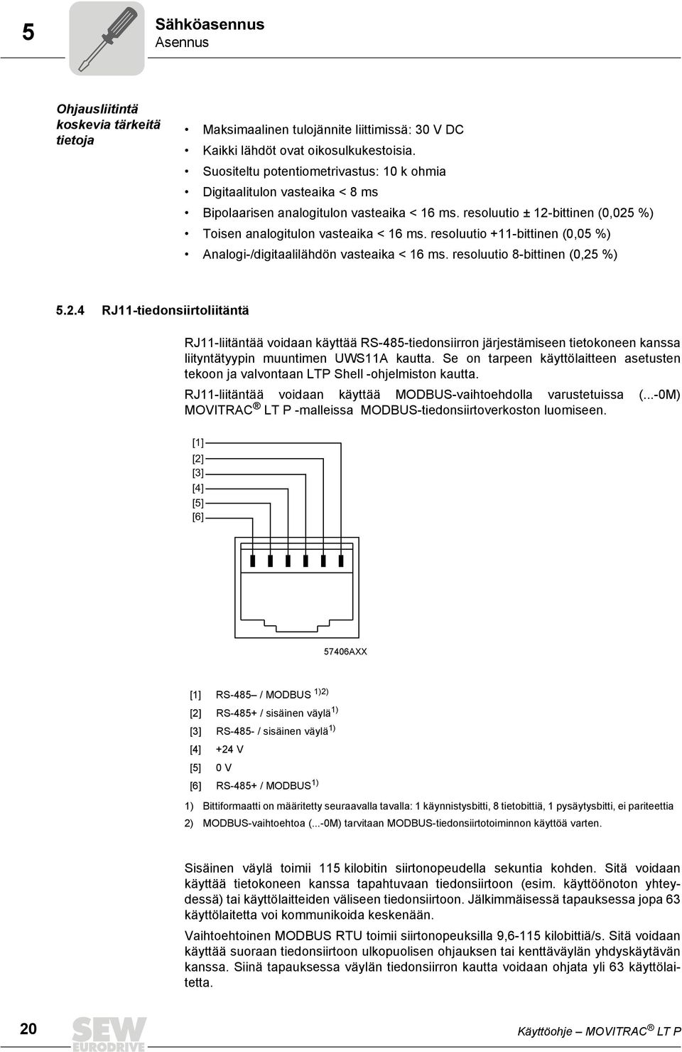 resoluutio +11-bittinen (0,05 %) Analogi-/digitaalilähdön vasteaika < 16 ms. resoluutio 8-bittinen (0,25