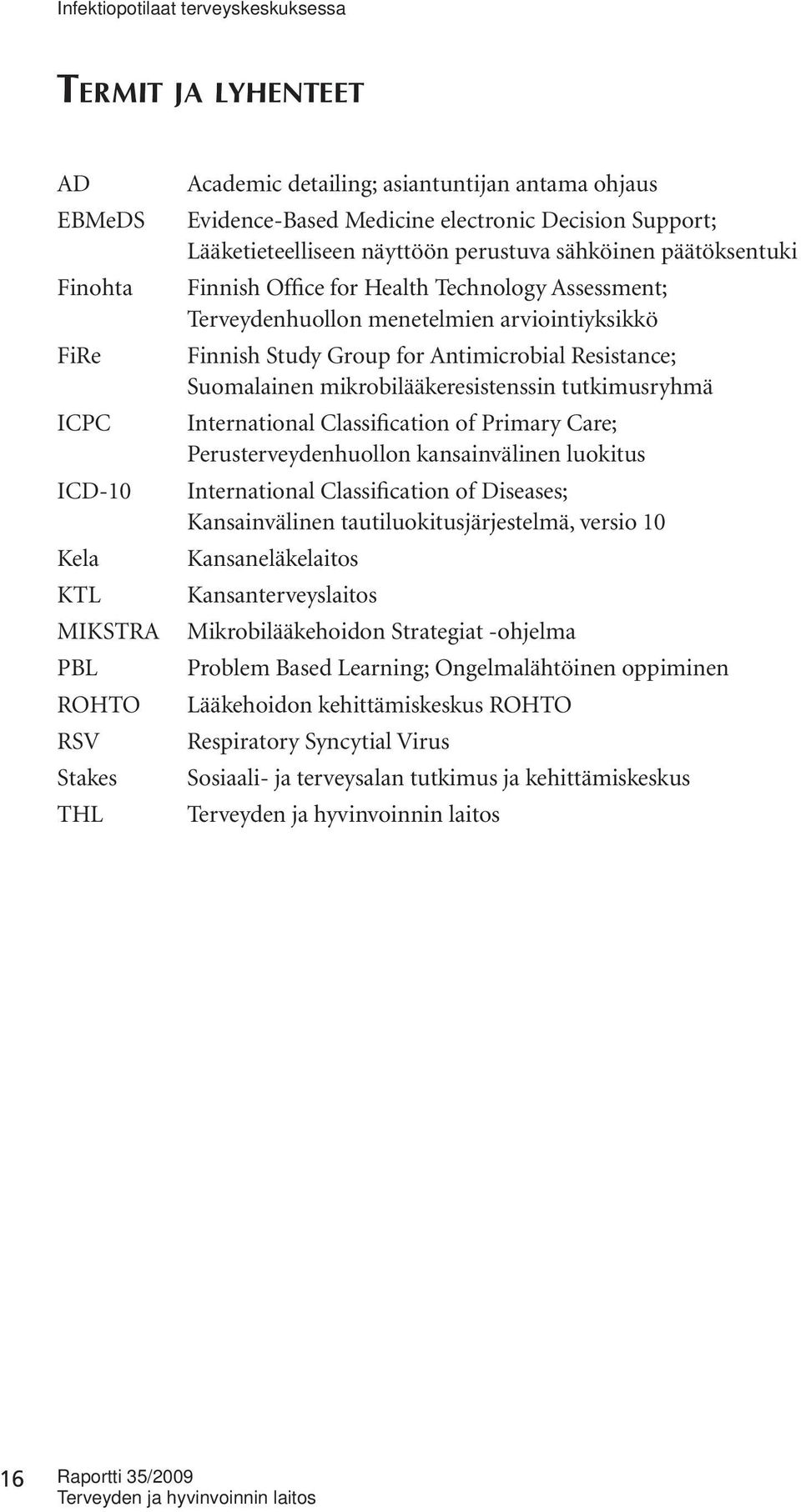 Antimicrobial Resistance; Suomalainen mikrobilääkeresistenssin tutkimusryhmä International Classification of Primary Care; Perusterveydenhuollon kansainvälinen luokitus International Classification