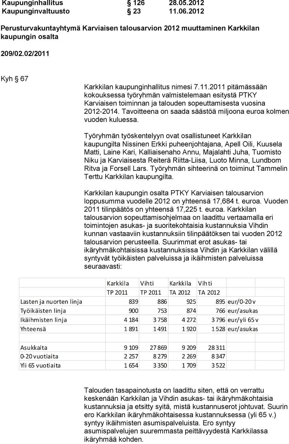 Tavoitteena on saada säästöä miljoona euroa kolmen vuoden kuluessa.