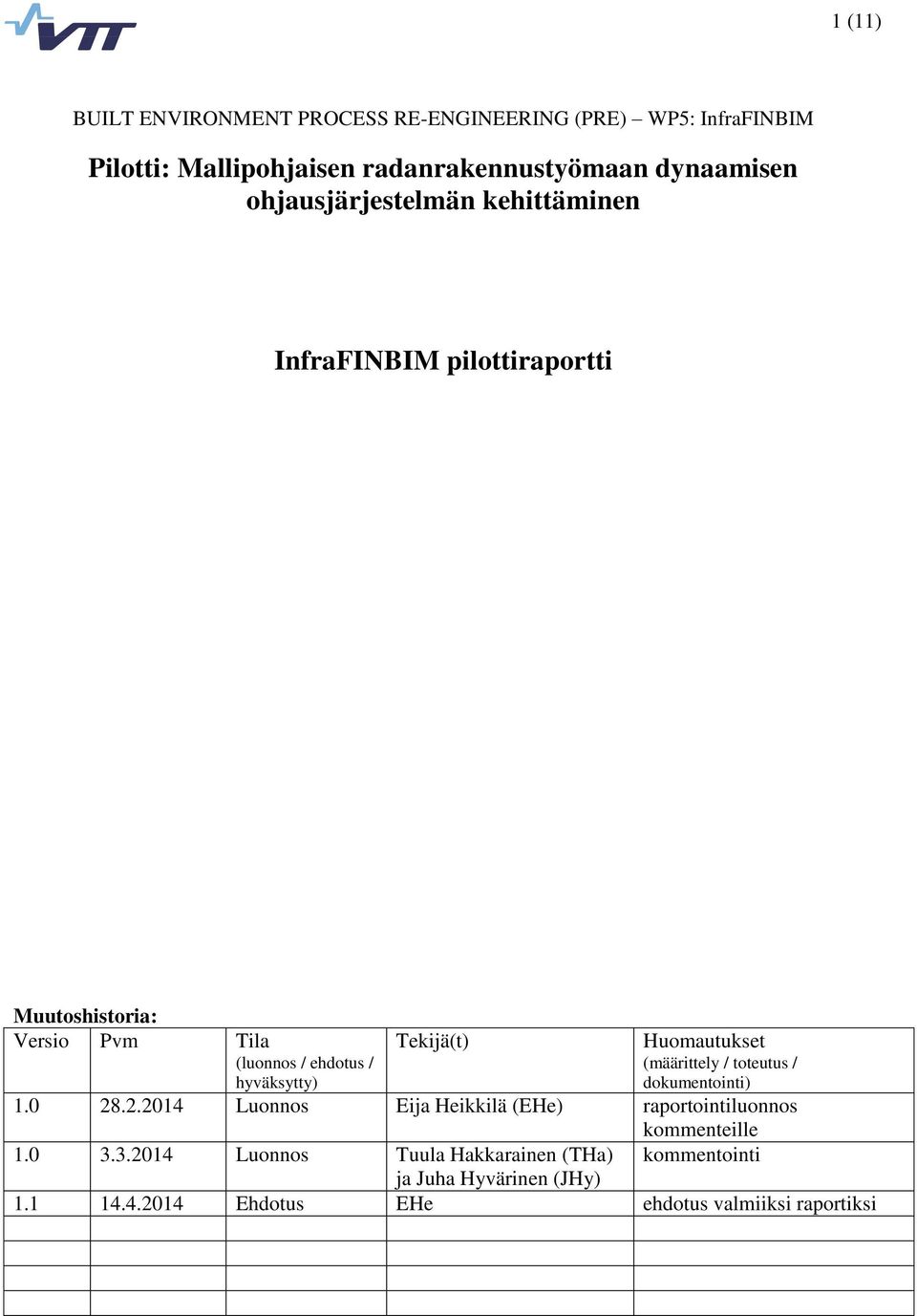 ehdotus / (määrittely / toteutus / hyväksytty) dokumentointi) 1.0 28