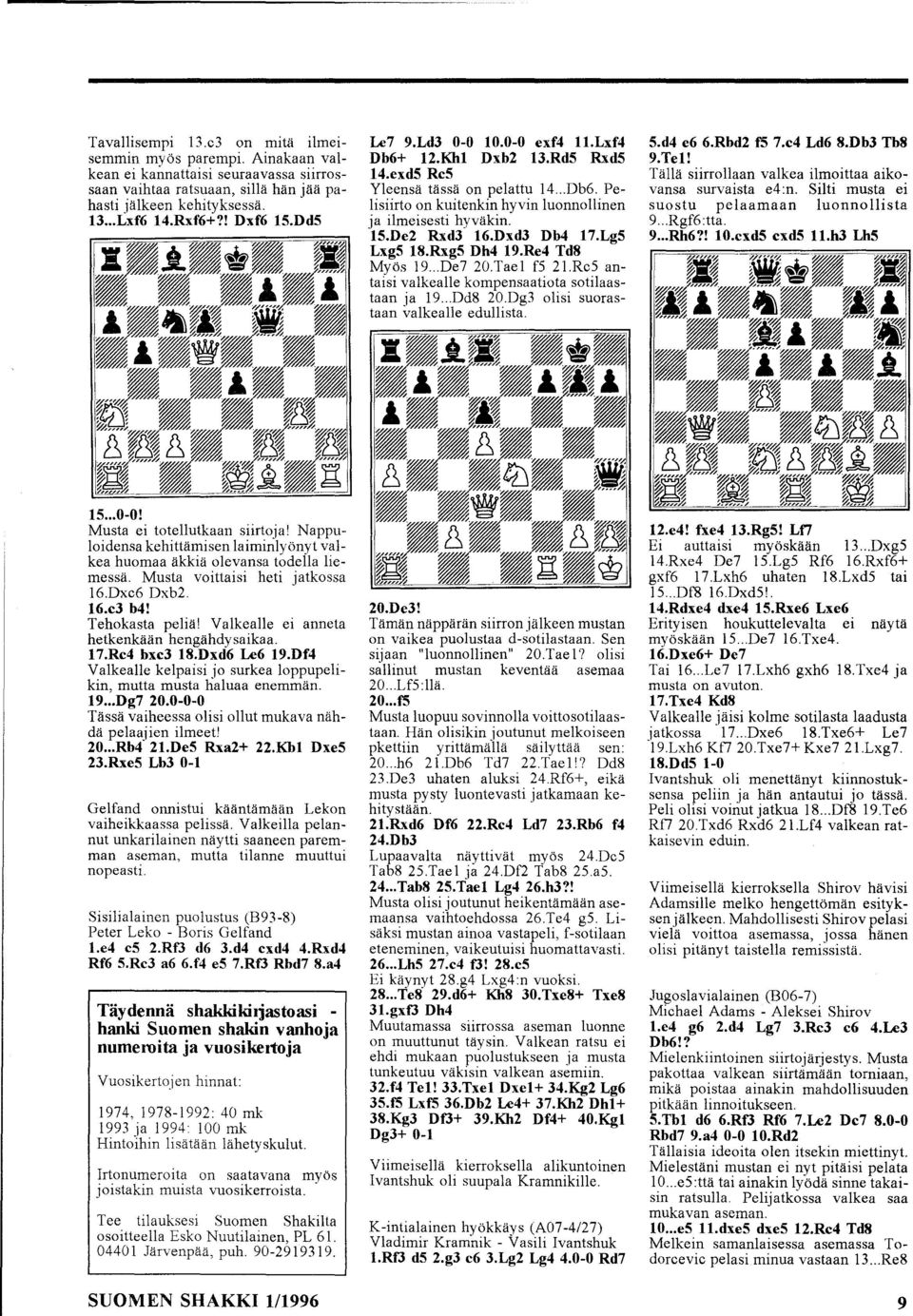 Dxd3 Db4 17.Lg5 Lxg5 18.RxgS Dh4 19.Re4 Td8 Myös 19... De7 20.Tael fs 21.RcS antaisi valkealle kompensaatiota sotilaastaan ja 19.. Dd8 20.Dg3 olisi suorastaan valkealle edullista. 15... 0-0!