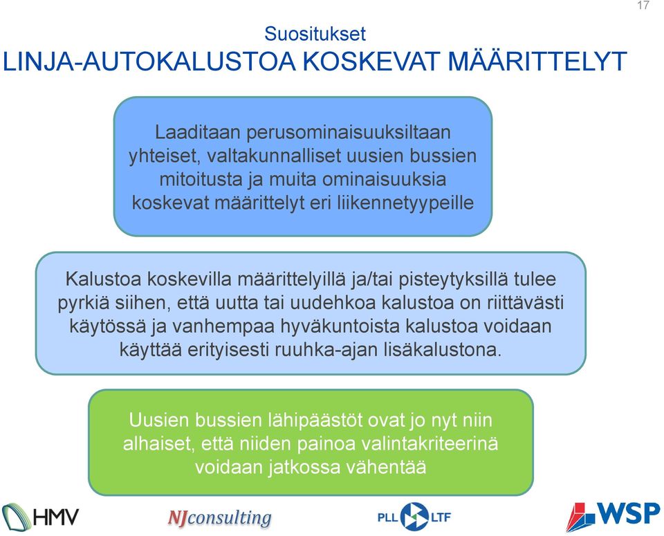 tulee pyrkiä siihen, että uutta tai uudehkoa kalustoa on riittävästi käytössä ja vanhempaa hyväkuntoista kalustoa voidaan käyttää