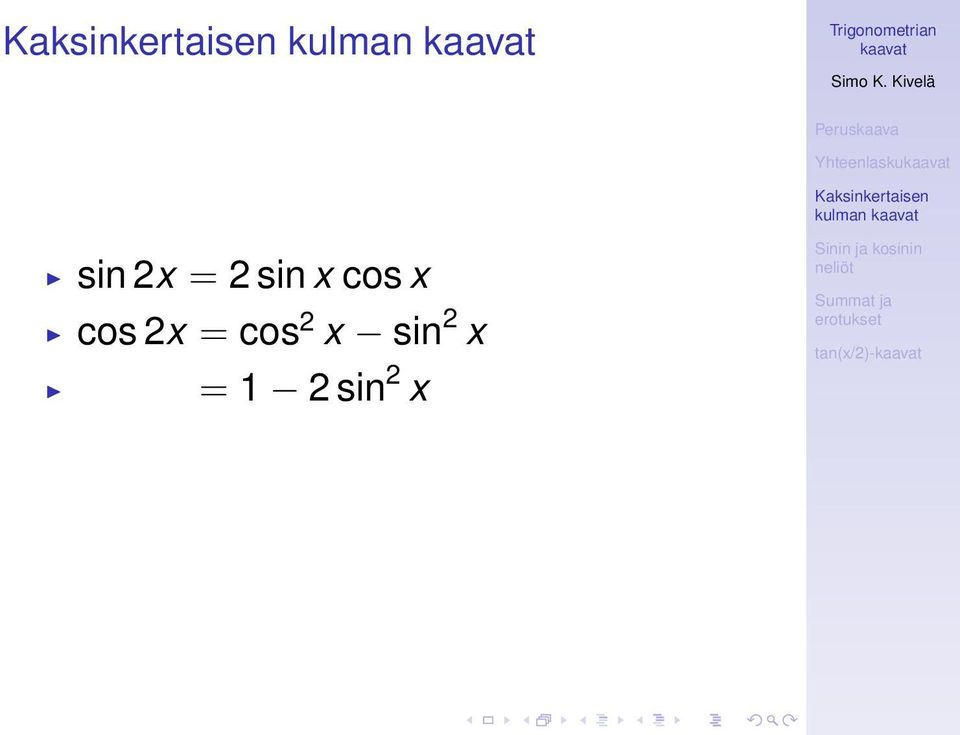 cos x = cos x