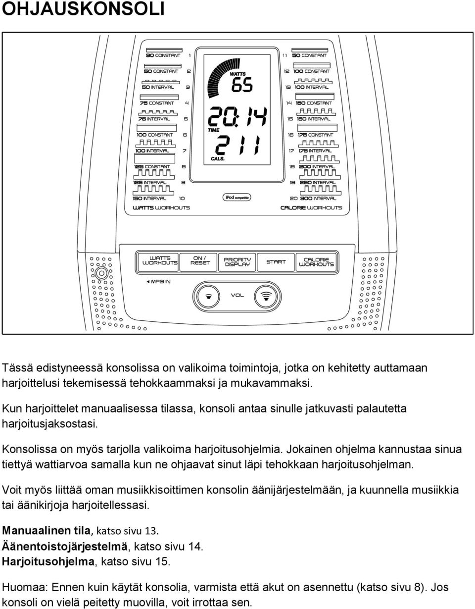 Jokainen ohjelma kannustaa sinua tiettyä wattiarvoa samalla kun ne ohjaavat sinut läpi tehokkaan harjoitusohjelman.