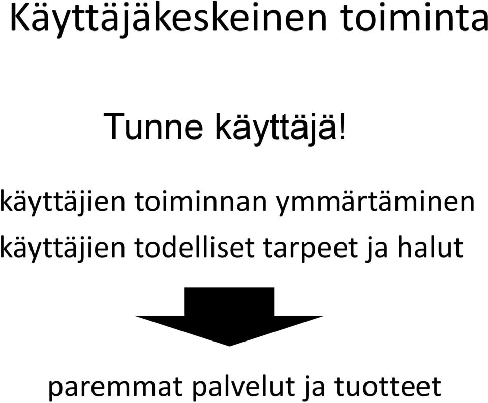 käyttäjien toiminnan ymmärtäminen