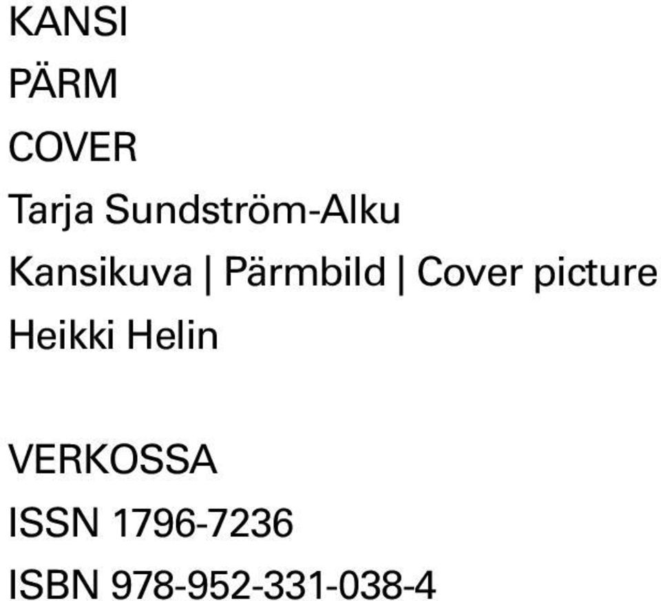 Pärmbild Cover picture Heikki