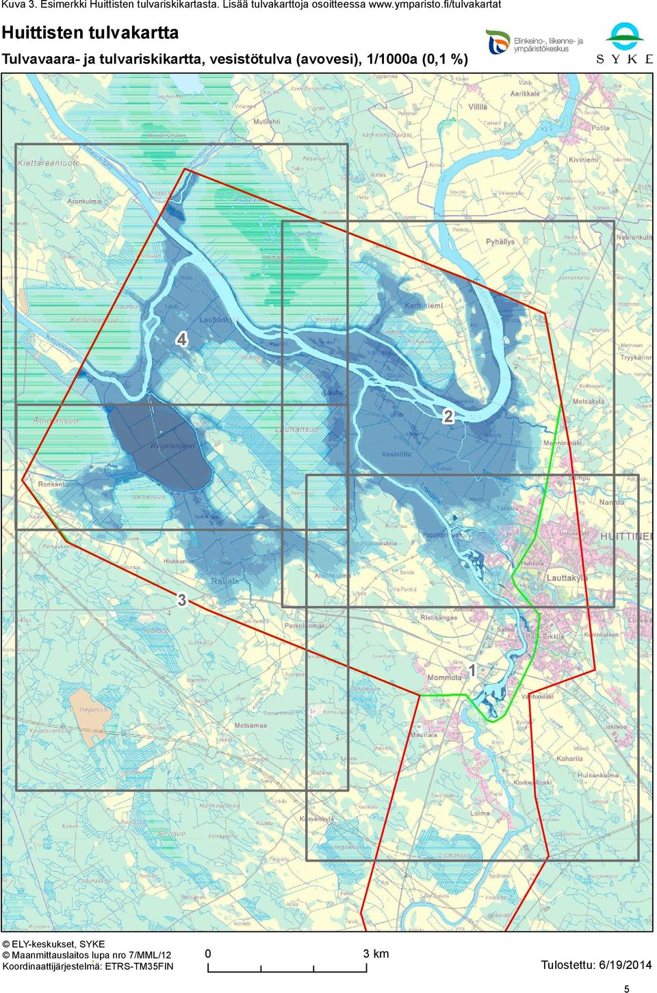 fi/tulvakartat Huittisten tulvakartta Tulvavaara- ja tulvariskikartta, vesistötulva