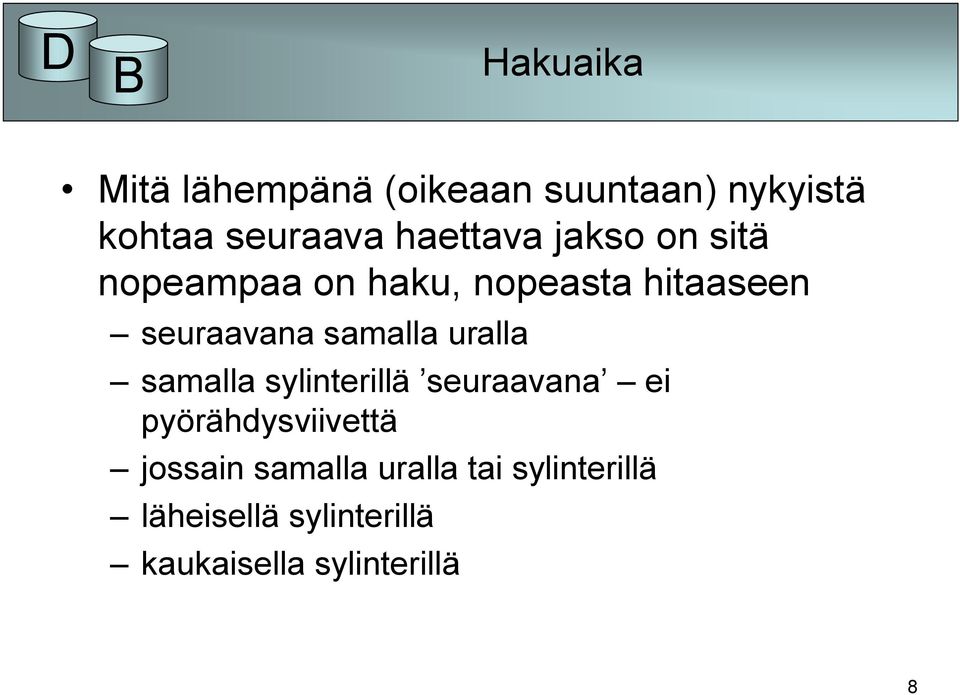 samalla uralla samalla sylinterillä seuraavana ei pyörähdysviivettä