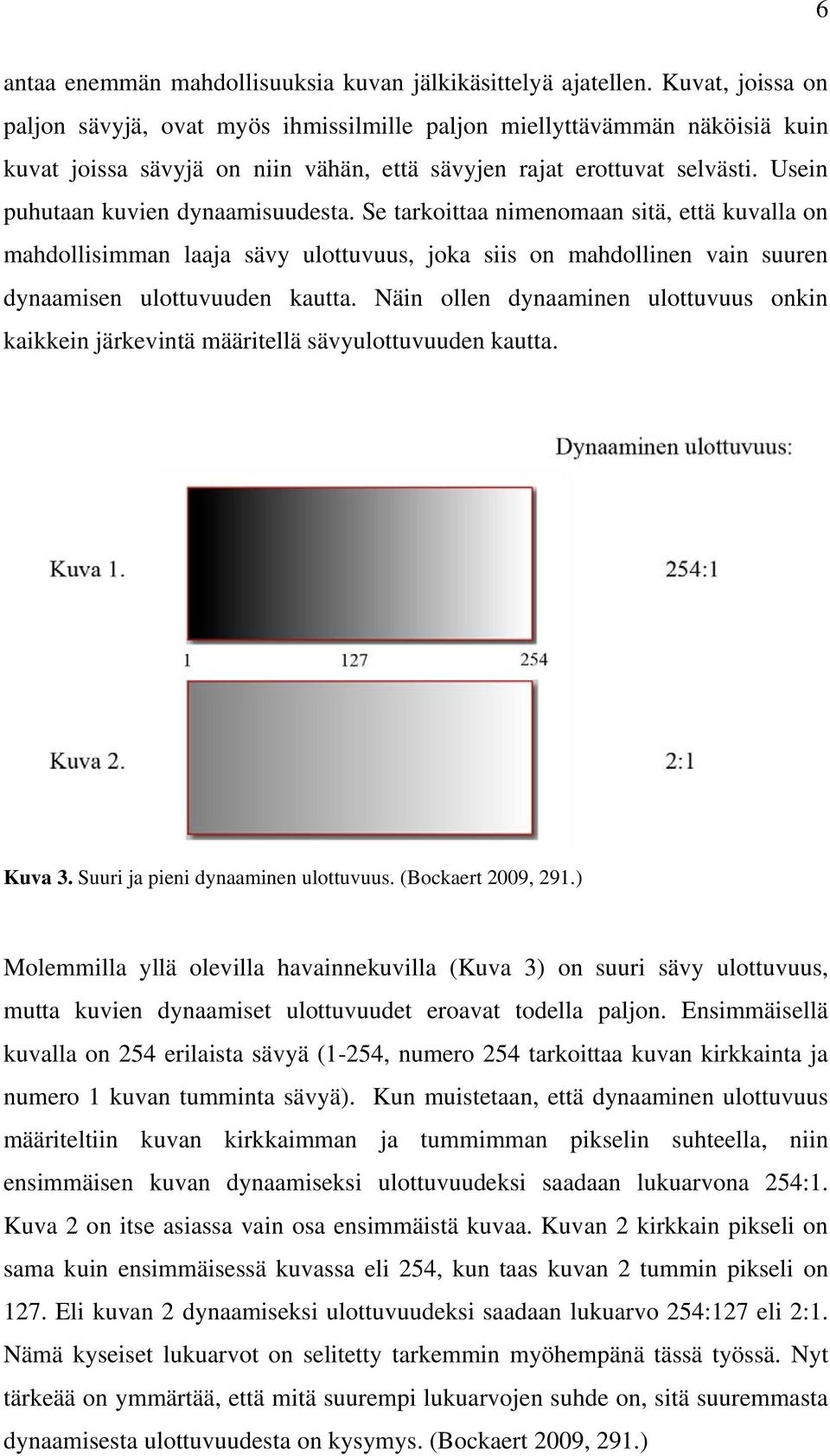 Usein puhutaan kuvien dynaamisuudesta. Se tarkoittaa nimenomaan sitä, että kuvalla on mahdollisimman laaja sävy ulottuvuus, joka siis on mahdollinen vain suuren dynaamisen ulottuvuuden kautta.