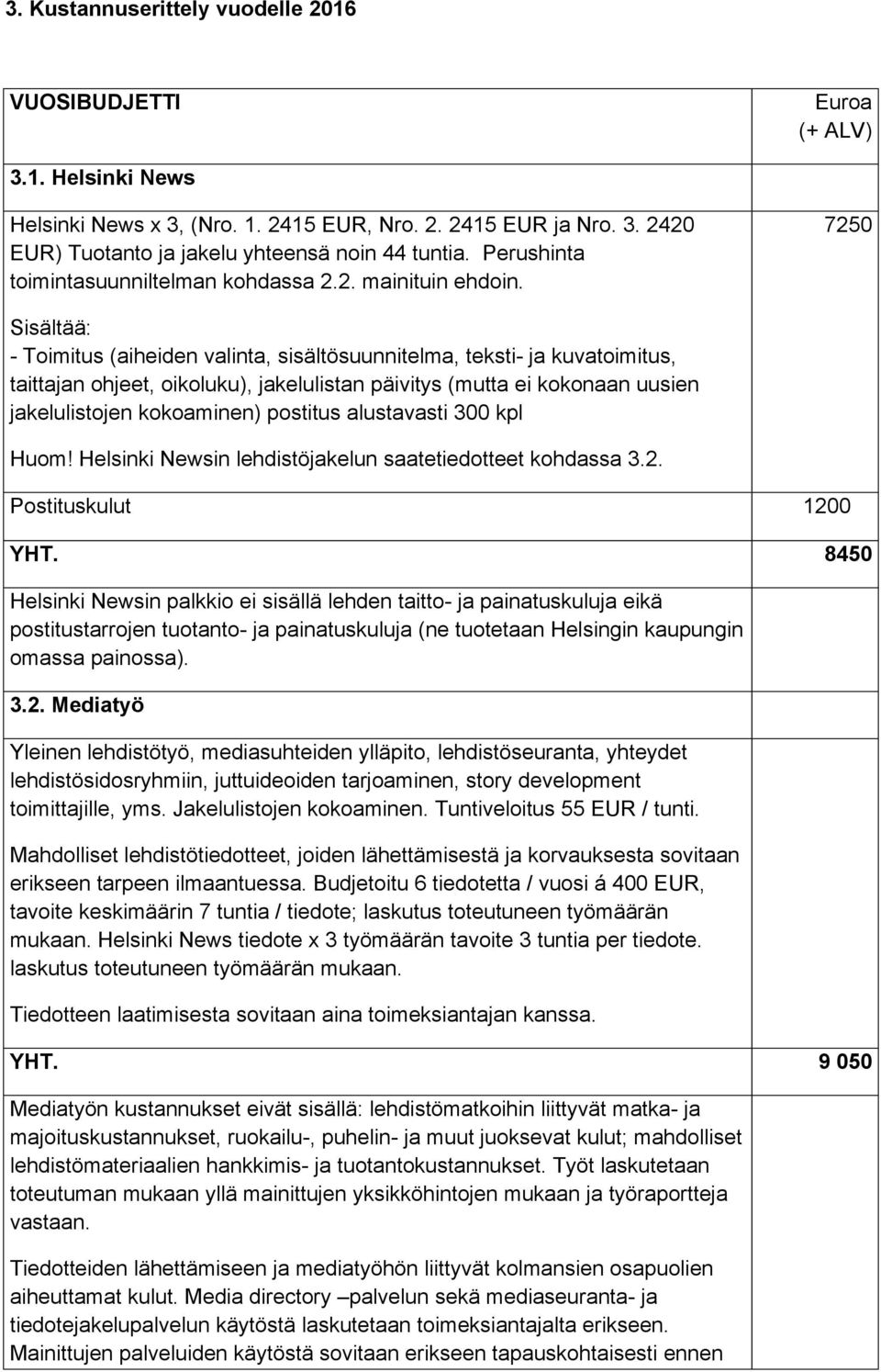 7250 Sisältää: - Toimitus (aiheiden valinta, sisältösuunnitelma, teksti- ja kuvatoimitus, taittajan ohjeet, oikoluku), jakelulistan päivitys (mutta ei kokonaan uusien jakelulistojen kokoaminen)