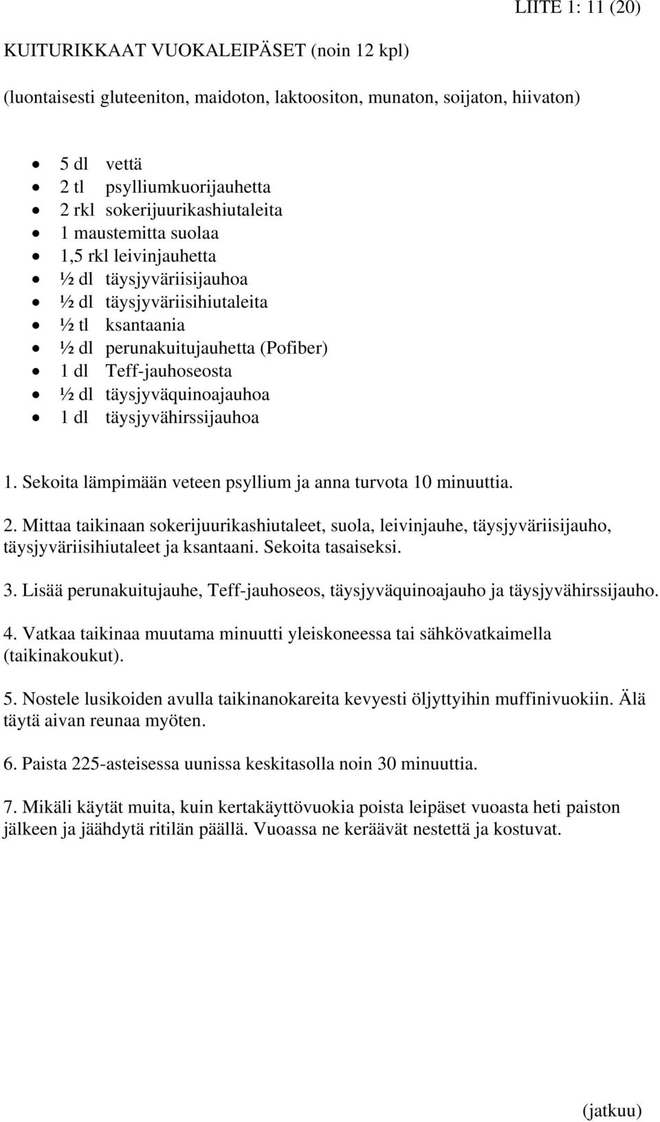 dl täysjyväquinoajauhoa 1 dl täysjyvähirssijauhoa 1. Sekoita lämpimään veteen psyllium ja anna turvota 10 minuuttia. 2.