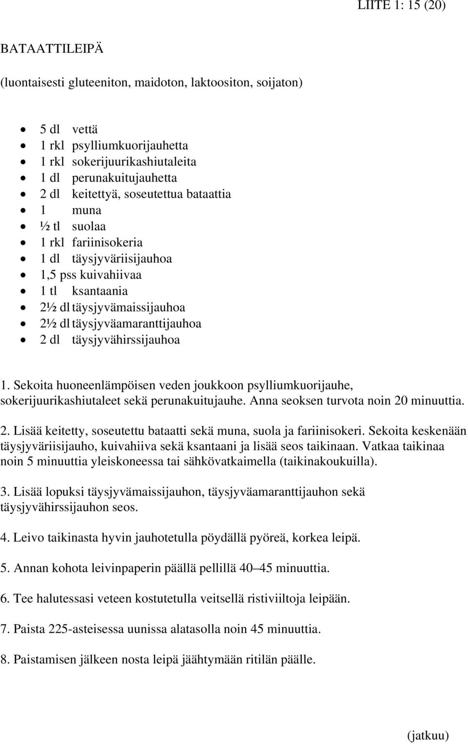 täysjyvähirssijauhoa 1. Sekoita huoneenlämpöisen veden joukkoon psylliumkuorijauhe, sokerijuurikashiutaleet sekä perunakuitujauhe. Anna seoksen turvota noin 20