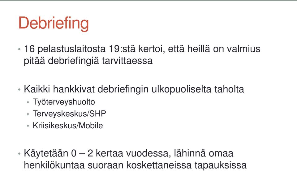 taholta Työterveyshuolto Terveyskeskus/SHP Kriisikeskus/Mobile Käytetään 0