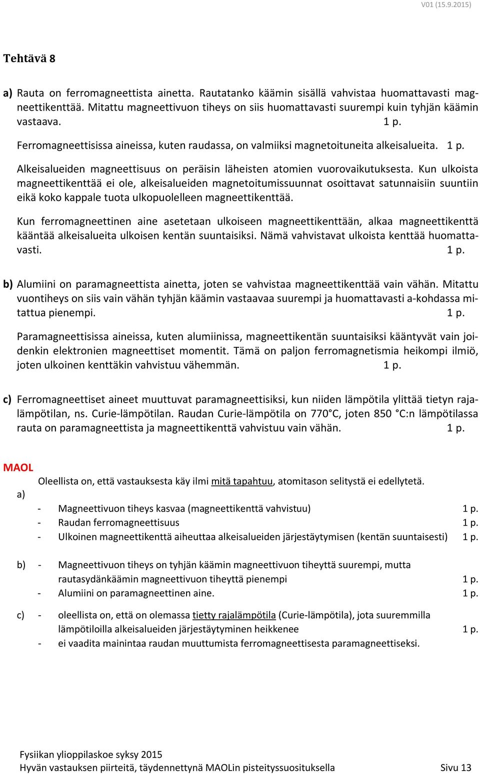 Alkeisalueiden magneettisuus on peräisin läheisten atomien vuorovaikutuksesta.