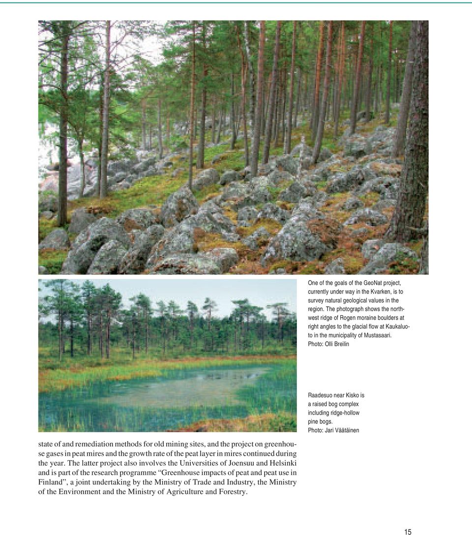 Photo: Olli Breilin Raadesuo near Kisko is a raised bog complex including ridge-hollow pine bogs.