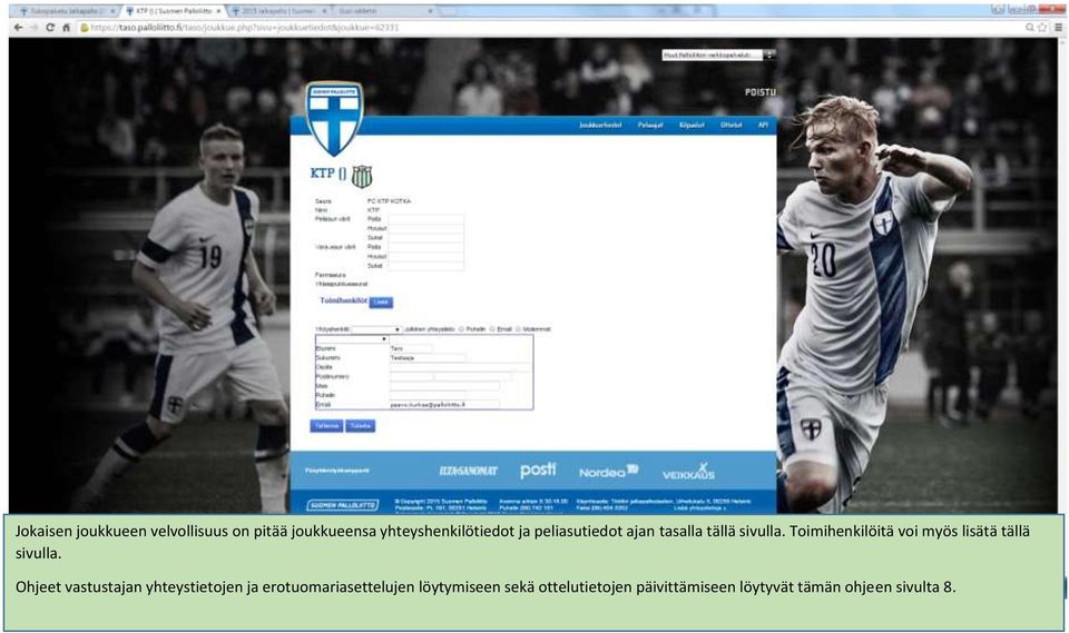 Toimihenkilöitä voi myös lisätä tällä sivulla.