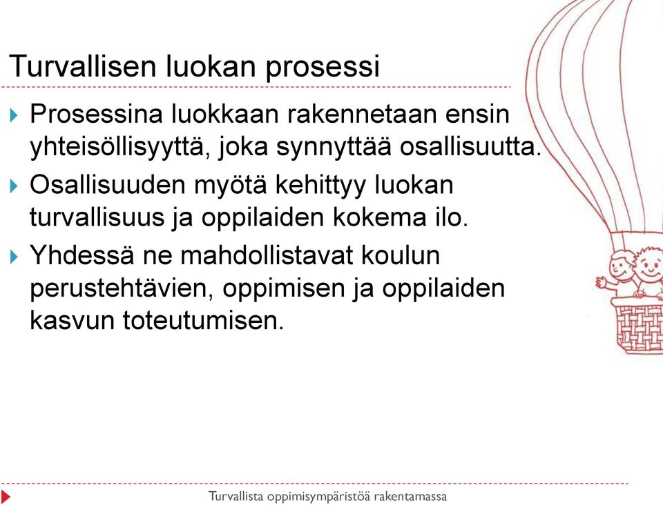 Osallisuuden myötä kehittyy luokan turvallisuus ja oppilaiden kokema