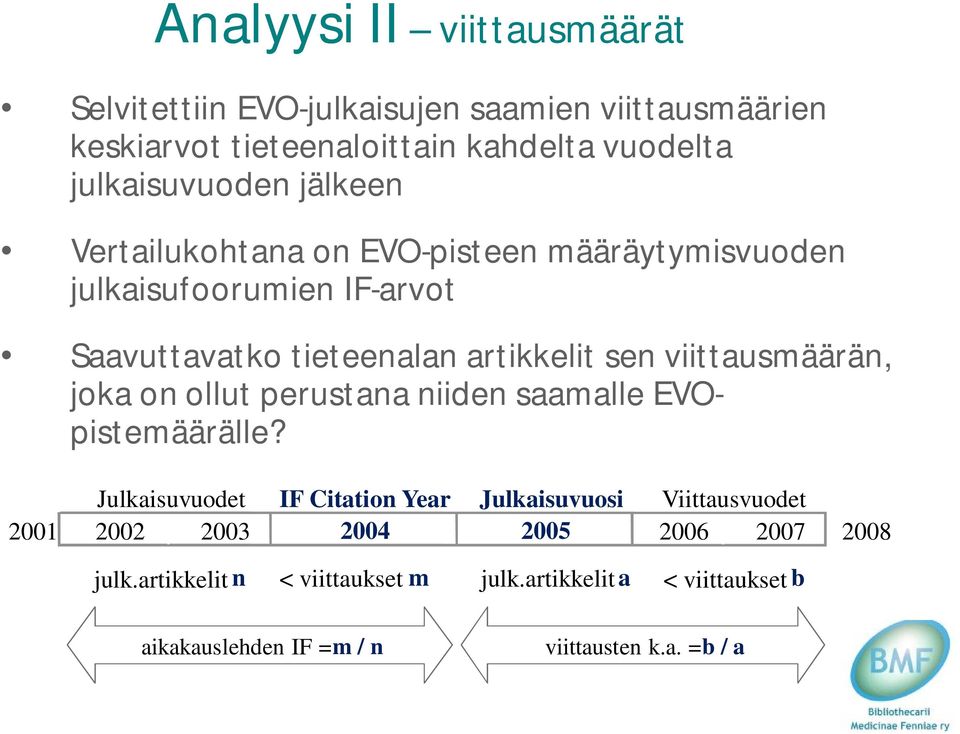 viittausmäärän, joka on ollut perustana niiden saamalle EVOpistemäärälle?