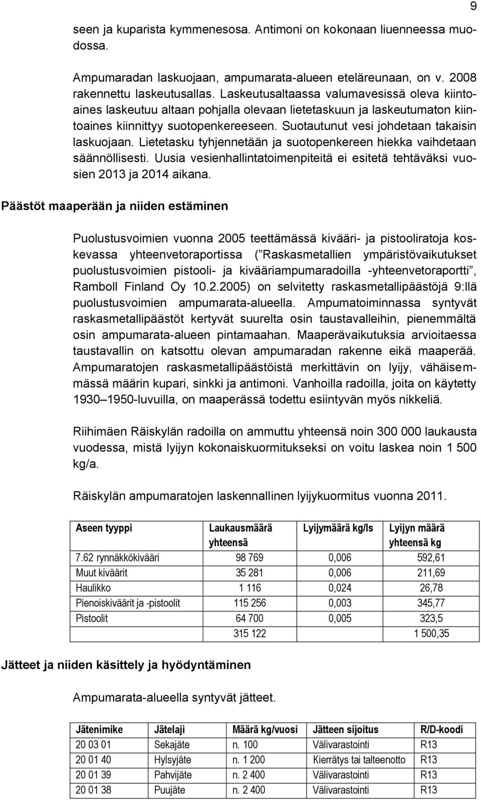 Suotautunut vesi johdetaan takaisin laskuojaan. Lietetasku tyhjennetään ja suotopenkereen hiekka vaihdetaan säännöllisesti.