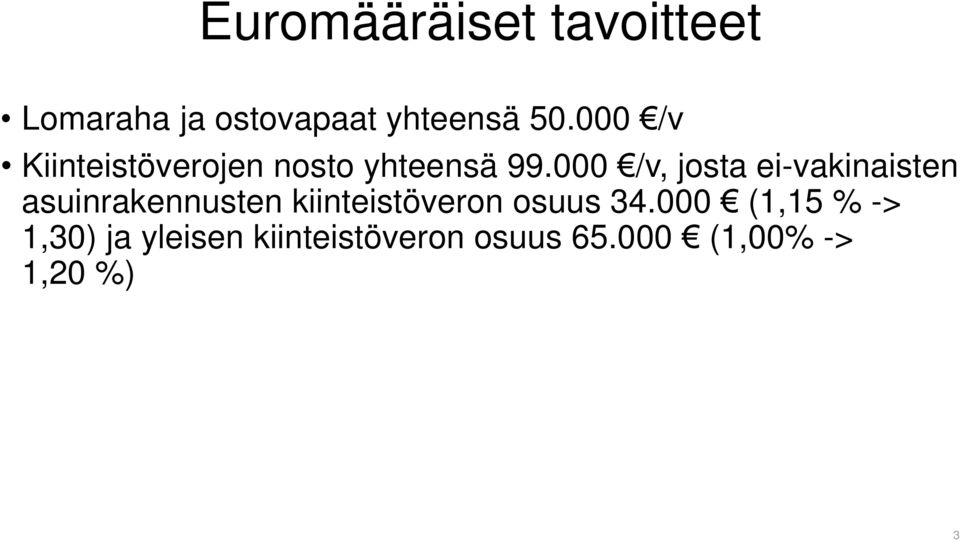 000 /v, josta ei-vakinaisten asuinrakennusten kiinteistöveron
